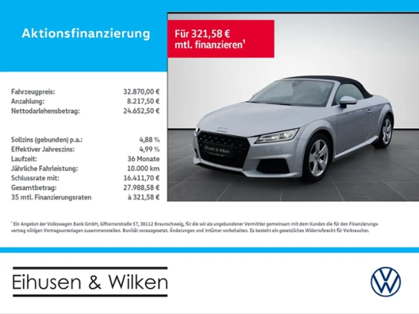 Audi TT Roadster 40+TFSi+NAVI+KAMERA+KLIMA+APS+ Silber - 1