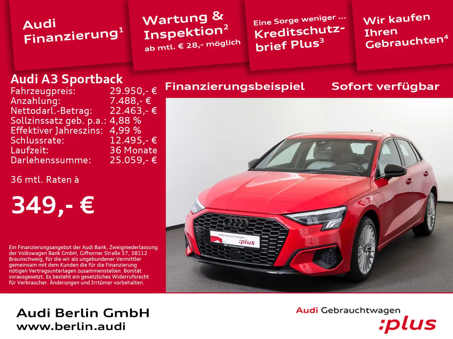 Audi A3 advanced 40 TFSI e S tr. LED RFK Rot - 1