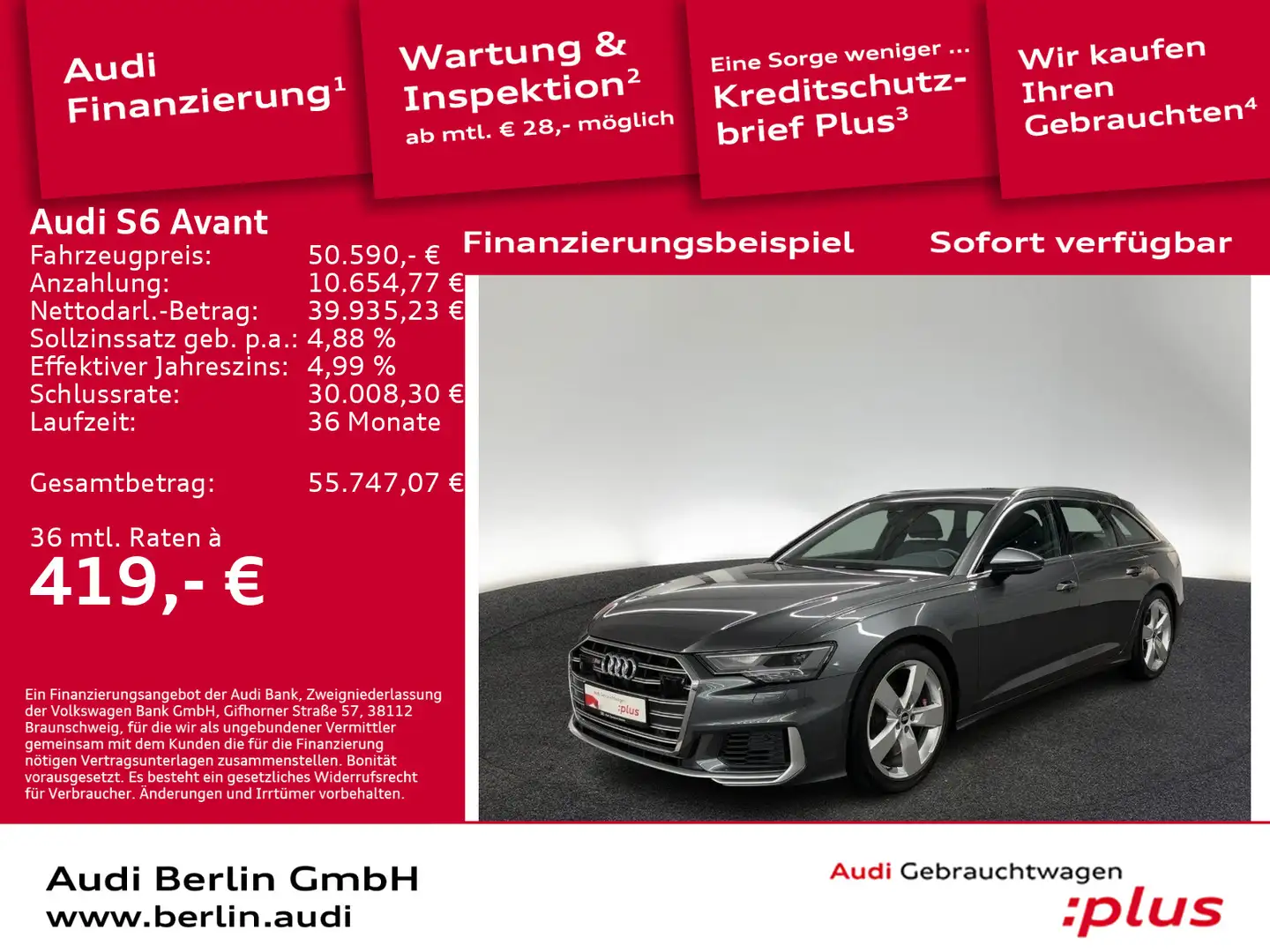 Audi S6 TDI tiptr. LED PDC NAVI VIRTUAL SITZHZG Grau - 1