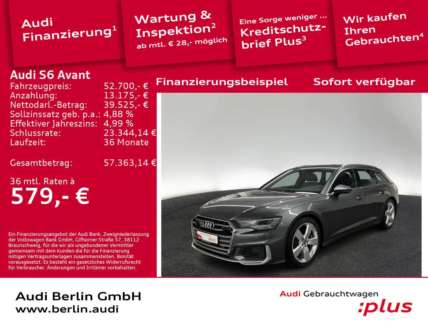 Audi S6 TDI tiptr. LED PDC NAVI VIRTUAL SITZHZG Grau - 1
