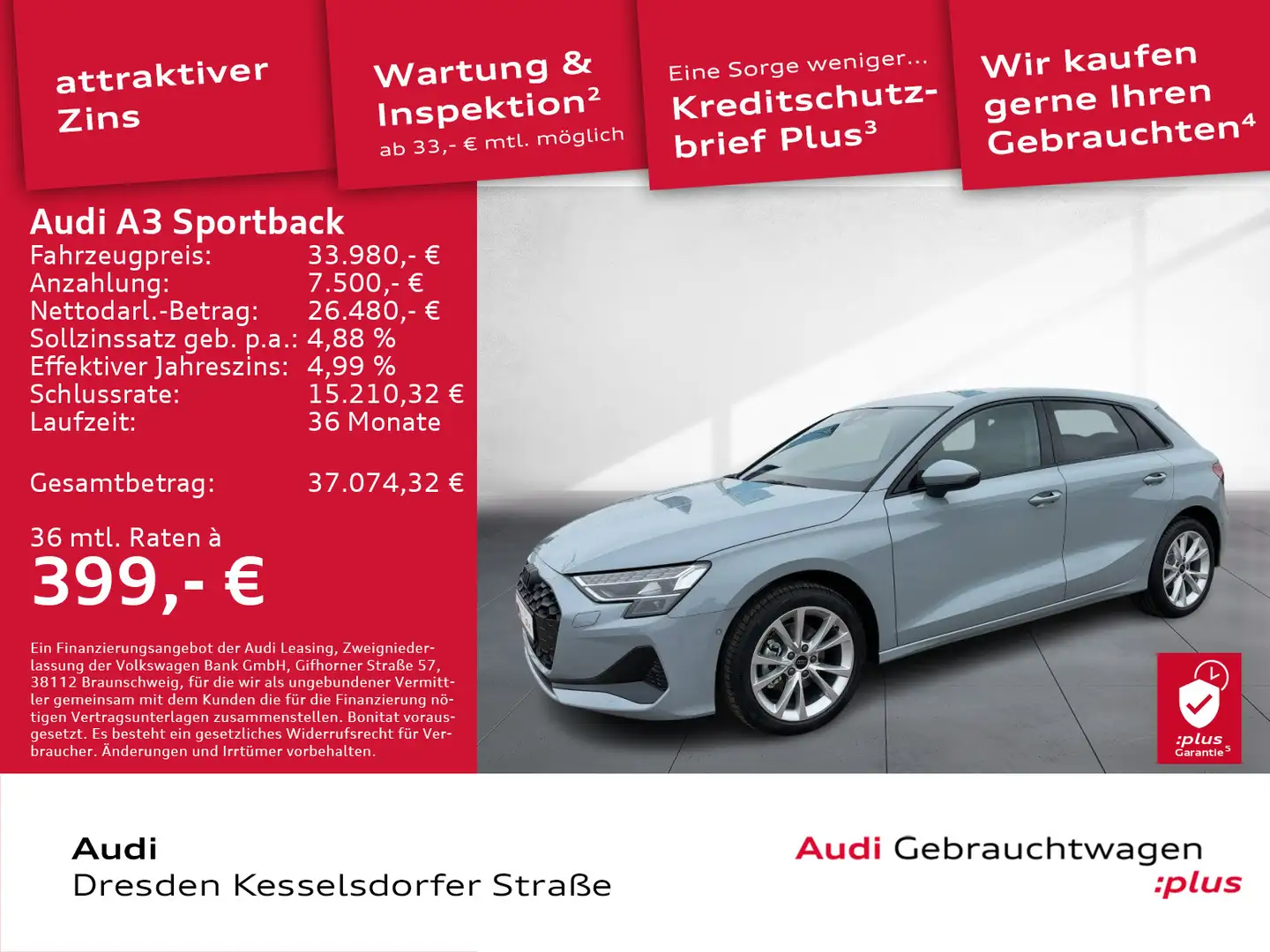 Audi A3 35 TFSI advanced Kamera LED Navi Grau - 1