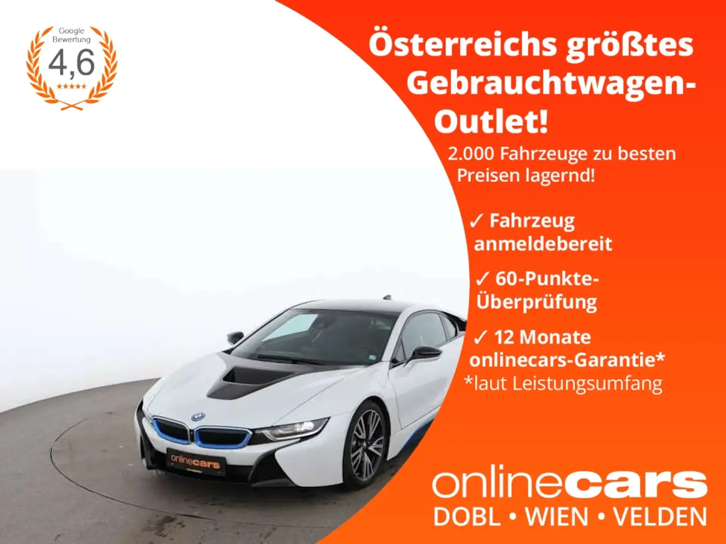 BMW i8 Aut LED HEAD-UP 360-KAMERA NAVI LEDER H/K Bílá - 1