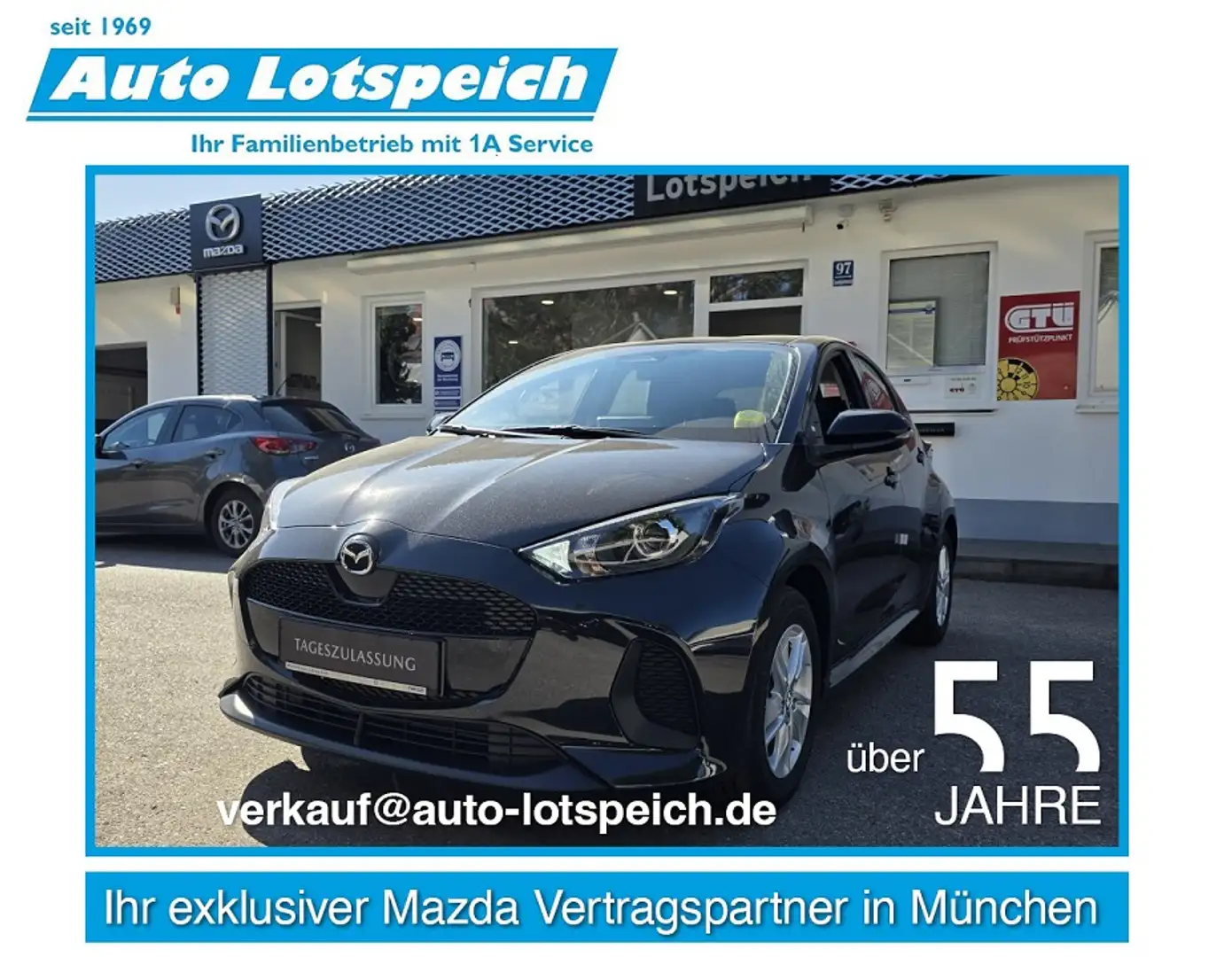 Mazda 2 Hybrid 1.5L Hybrid VVT-i Sitzheizung, Rückfahrkame Schwarz - 1