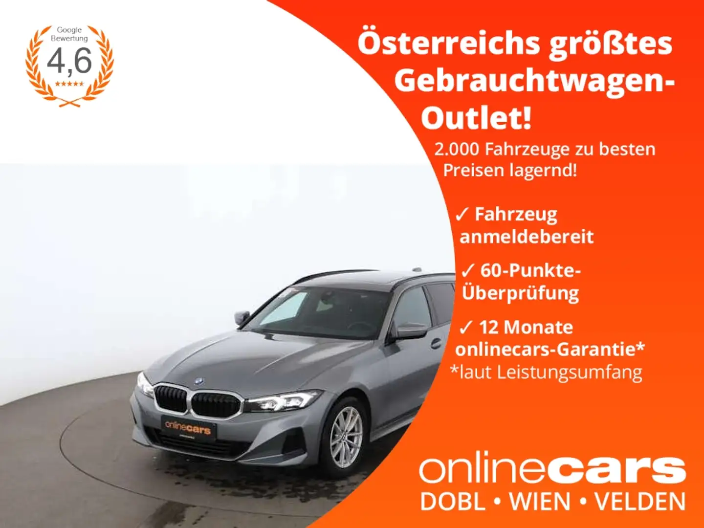 BMW 318 d Touring Aut LED SKY STANDHZ NAVI LEDER TEMP Grau - 1