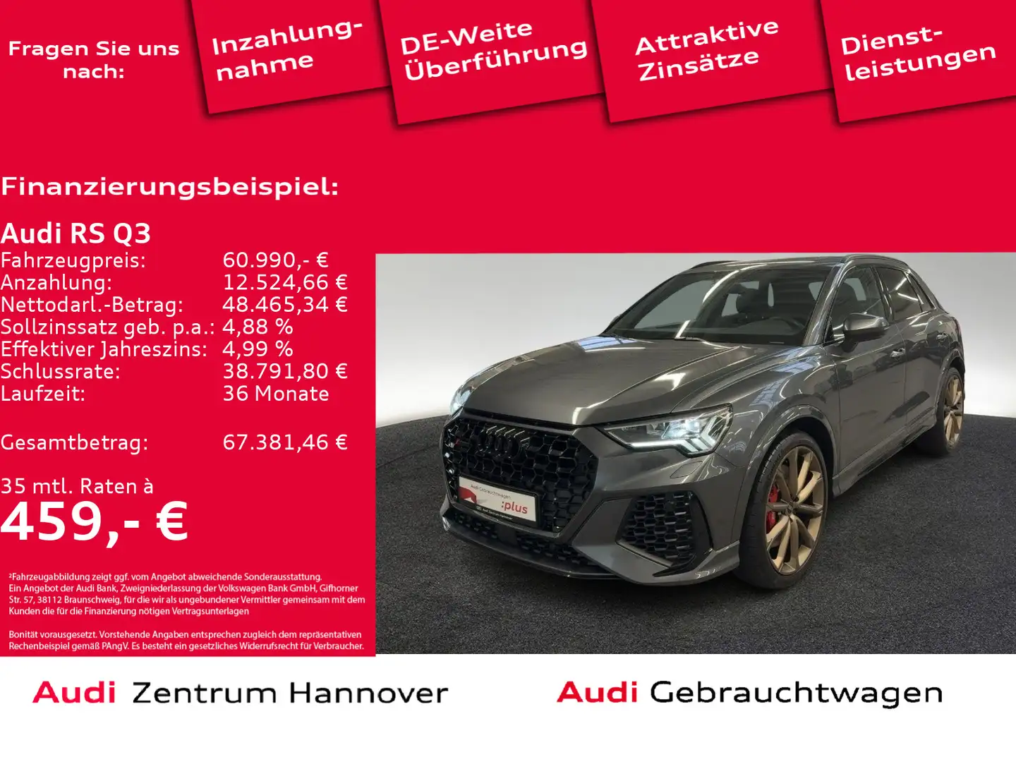 Audi RS Q3 2.5 TFSI Kamera SONOS LED Navi virtual Gris - 1