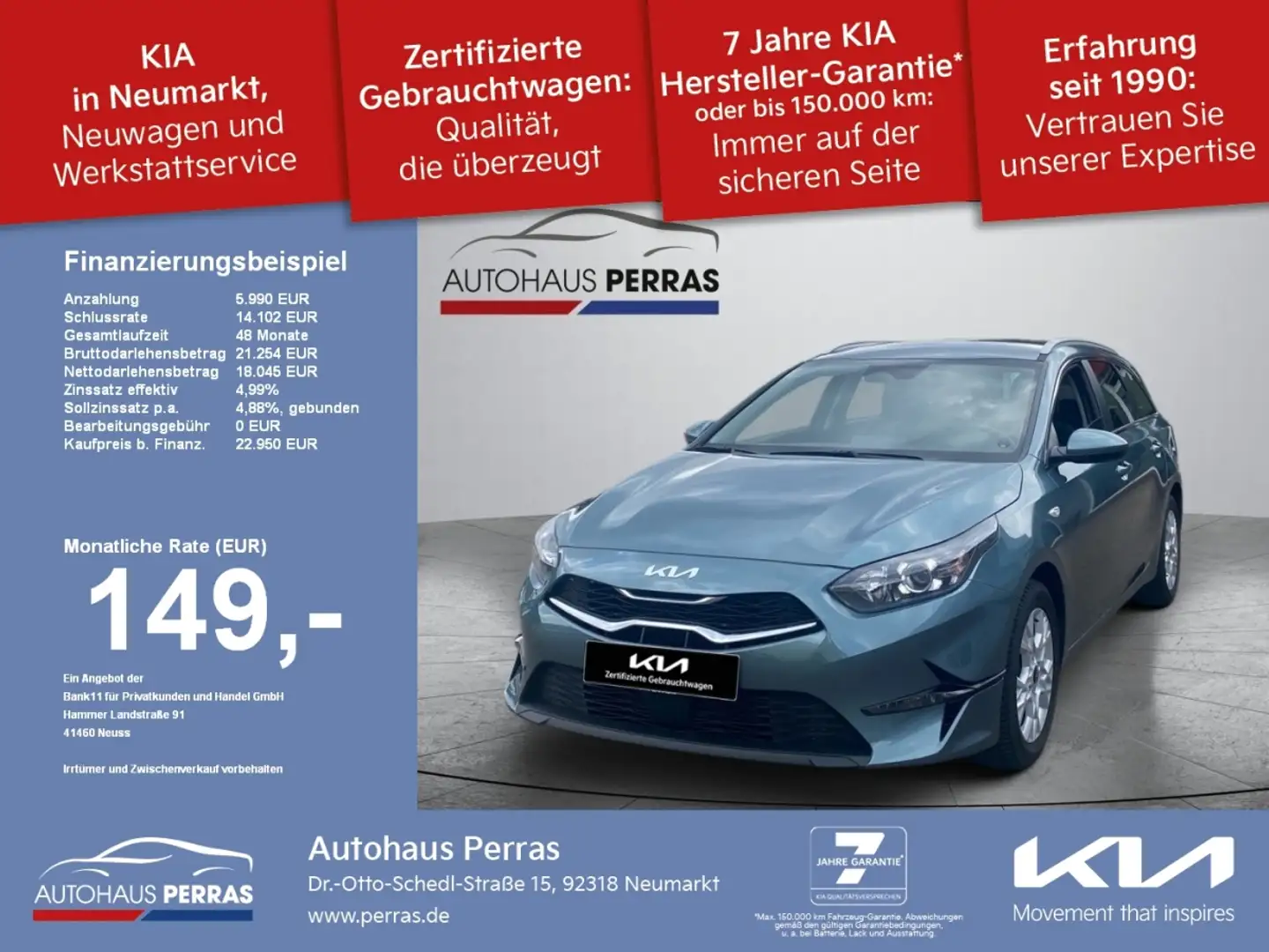 Kia Ceed SW / cee'd SW Ceed SW 1.5 T-GDI DCT7  Vision Navi Komfort Carpla Silber - 1