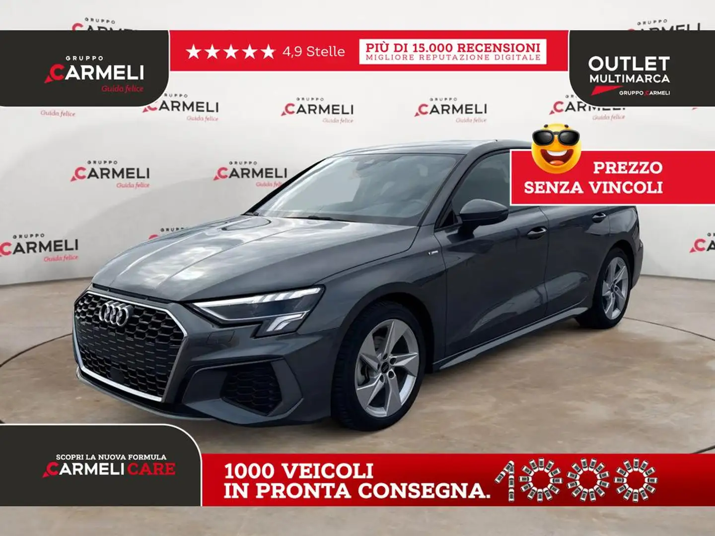 Audi A3 Sedan 35 MHEV S LINE CAMBIO AUTO,LED,CERCHI 17 Gris - 1