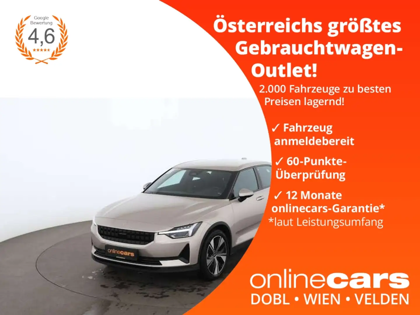 Polestar 2 Elektro Long Range 78kWh Aut LED NAVI R-CAM Beige - 1
