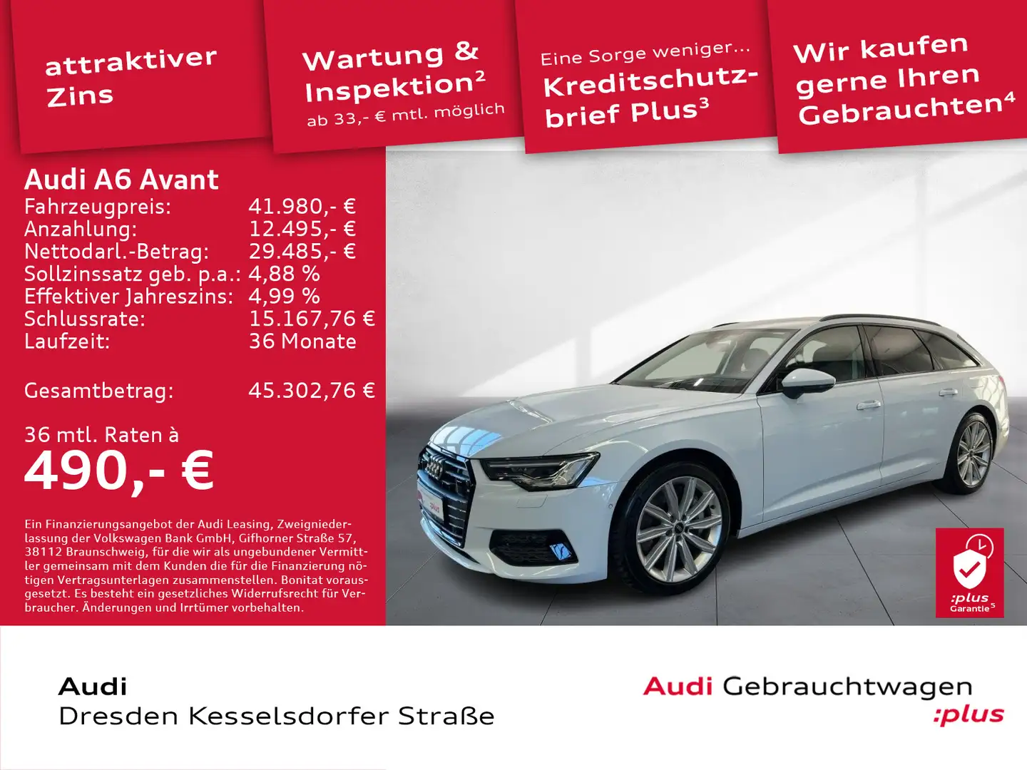 Audi A6 TFSI e Sport AHZV LED Navi Weiß - 1
