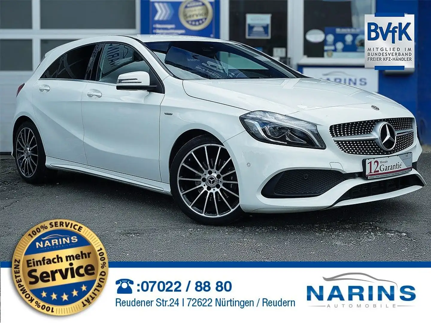 Mercedes-Benz A 200 AMG Line Navi Teilleder Klima Kamera Білий - 1