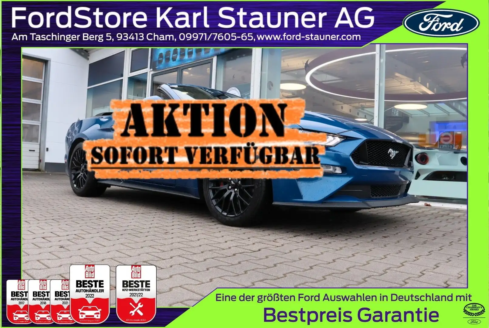 Ford Mustang GT Convertible 5.0 V8 4,99% Finanzierung Blau - 1