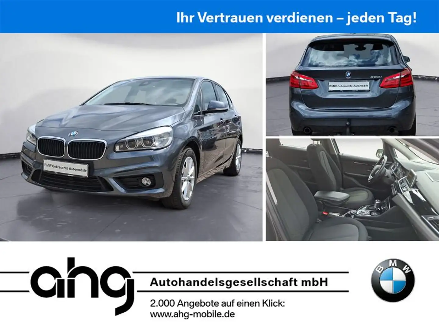 BMW 220 Panorama AHK NAVI elektr.-Hec Gris - 1