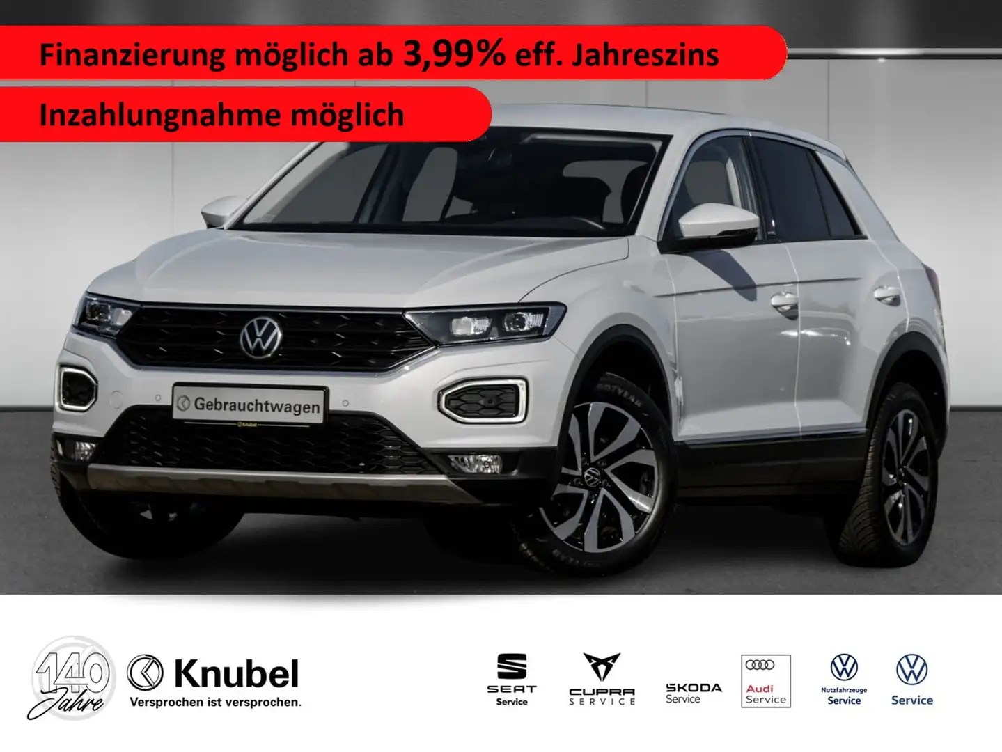 Volkswagen T-Roc ACTIVE 1.0 TSI LED/Nav.Vorb./ACC/RearView Weiß - 1