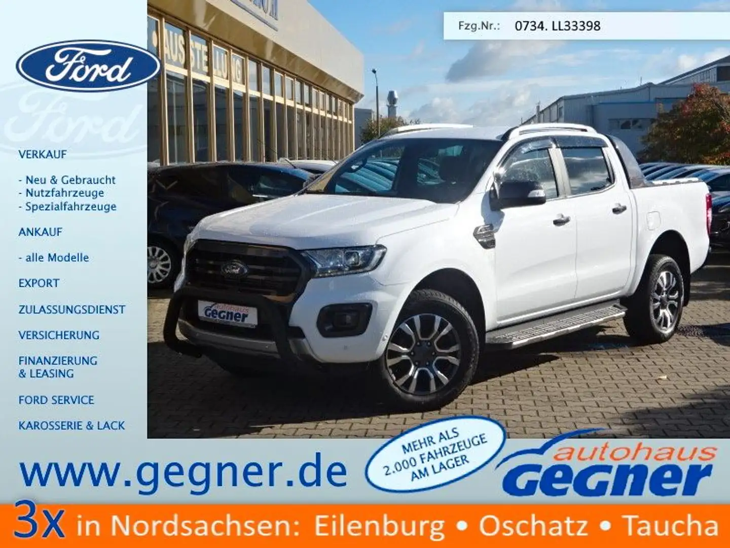 Ford Ranger Doka 212PS Autm. Wildtrak  4x4 ACC AHK Weiß - 1