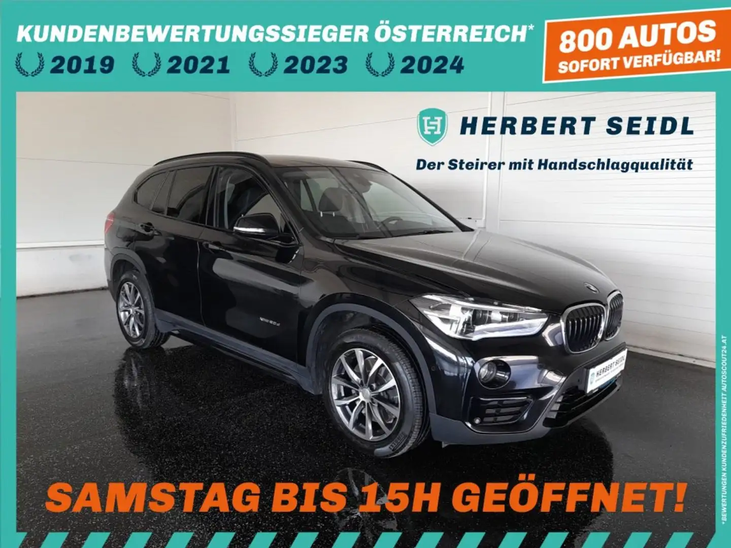 BMW X1 20d SPORTLINE 4x4 Aut. *VOLL LED & FLA / NAVI / VOLLEDER & SITZHEIZUNG / E-KLAPPE* Schwarz - 1