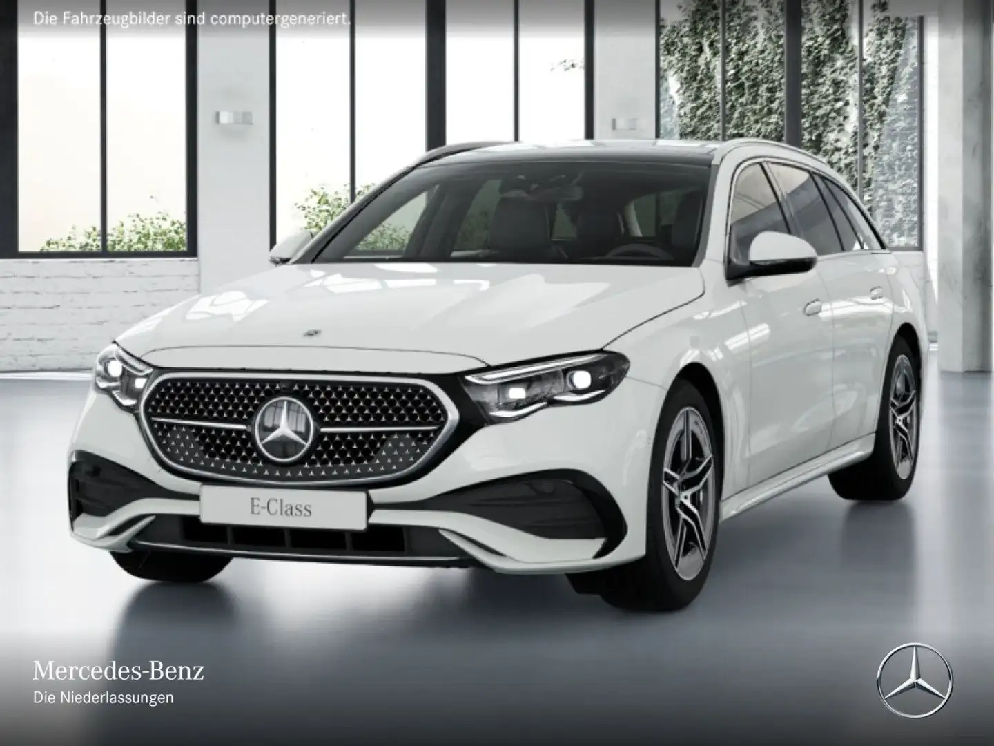 Mercedes-Benz E 220 d T AMG Fahrass 360° Pano Distr. AHK Memory Weiß - 2