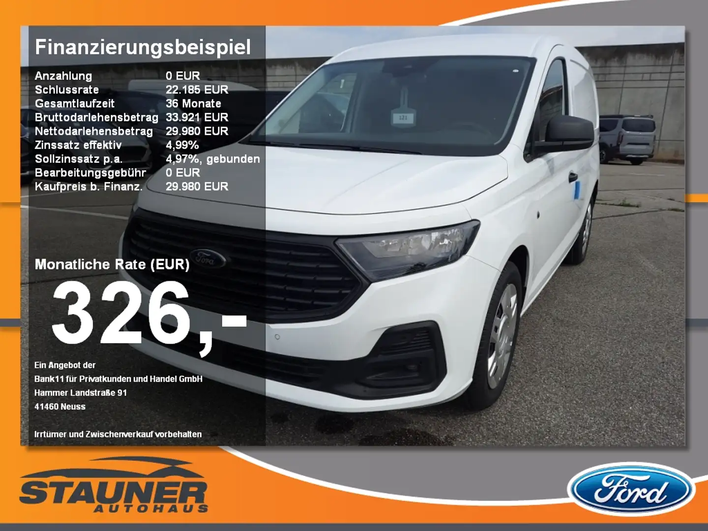 Ford Transit Connect EcoBlue Trend L2 Trennwand AHK Weiß - 1