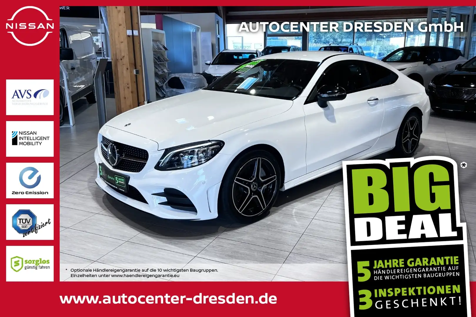 Mercedes-Benz C 300 d AMG Line Burmester ACCSR&WR Navi SHZ Blanc - 1