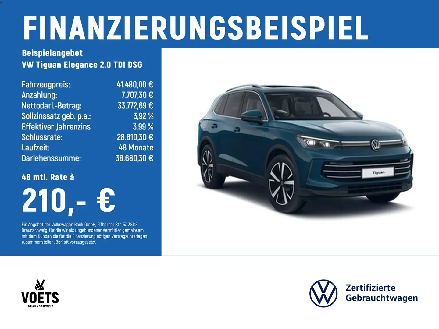 Volkswagen Tiguan Elegance 2.0 TDI DSG HD-MATRIX-LED+PANO+HuD Blau - 2