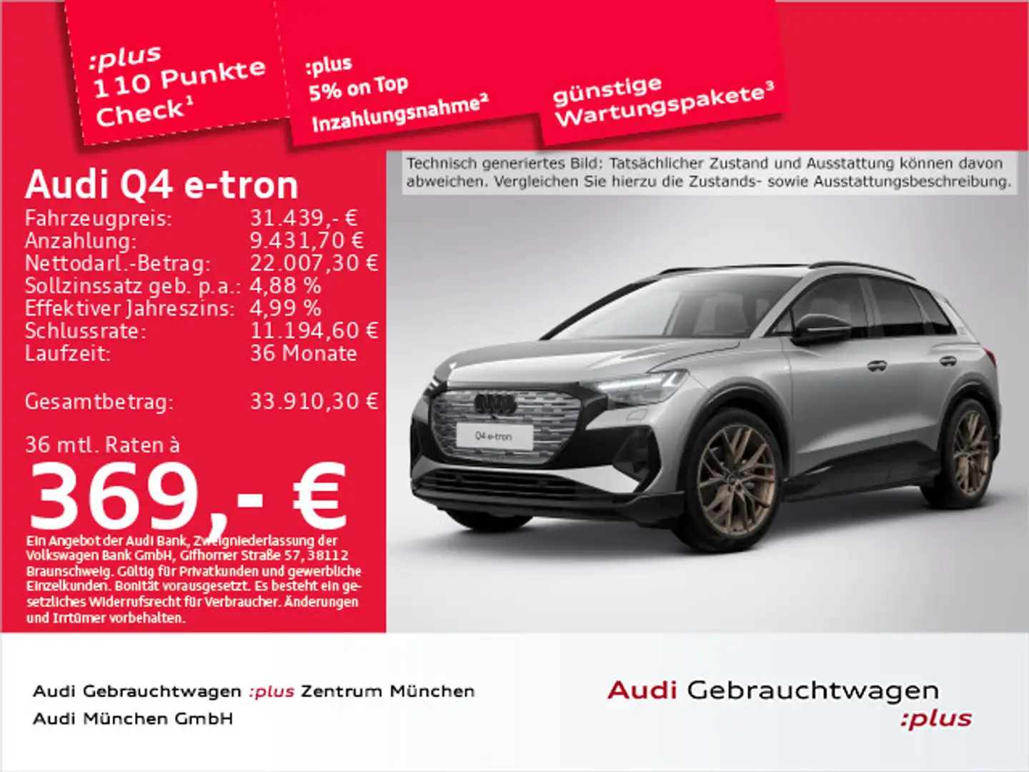 Audi Q4 e-tron 35 S line Pano/Navi+/21"Zoll Grau - 1