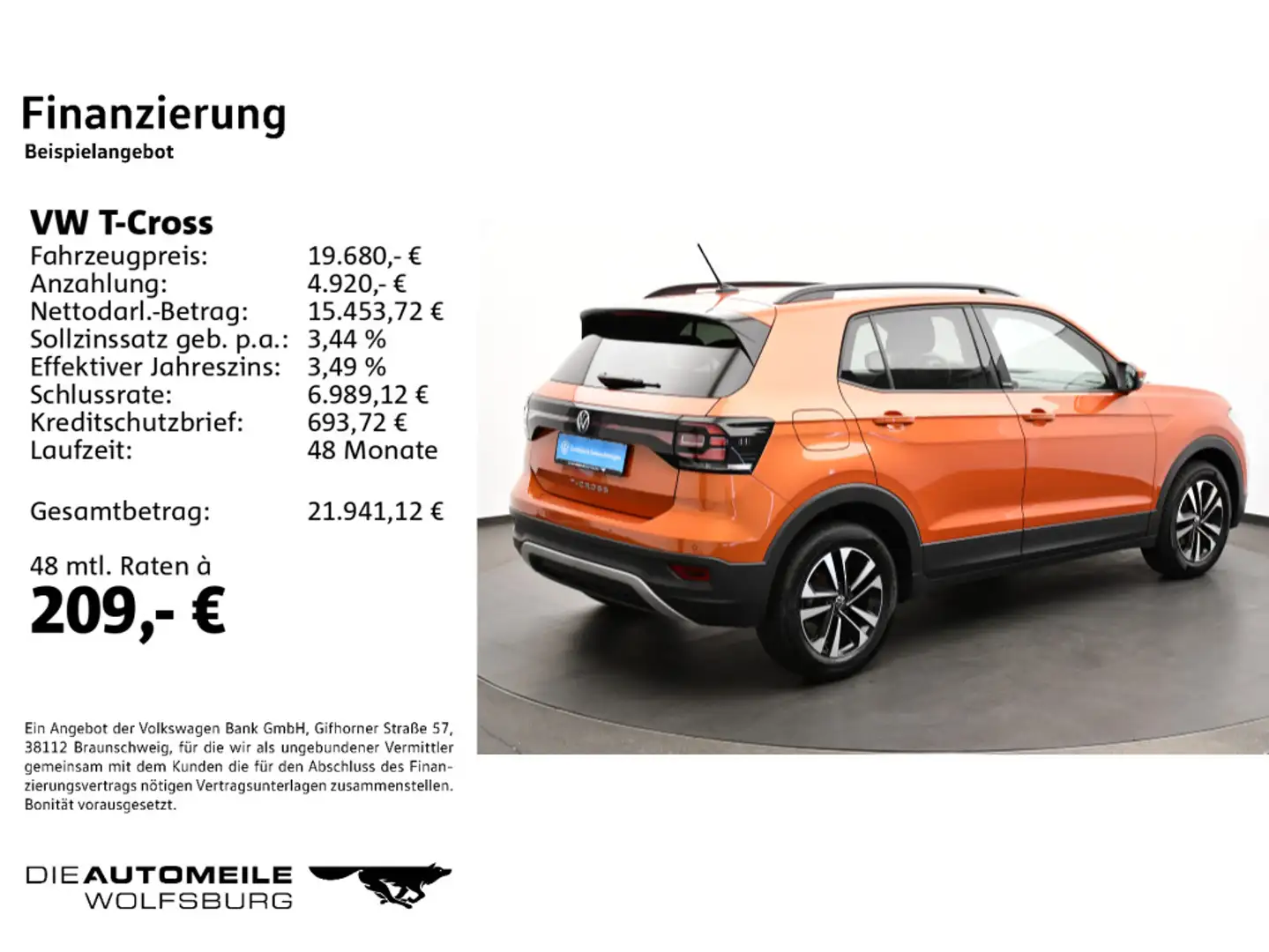 Volkswagen T-Cross 1.5 TSI DSG United LED/Einparkhi/App-Con Orange - 2