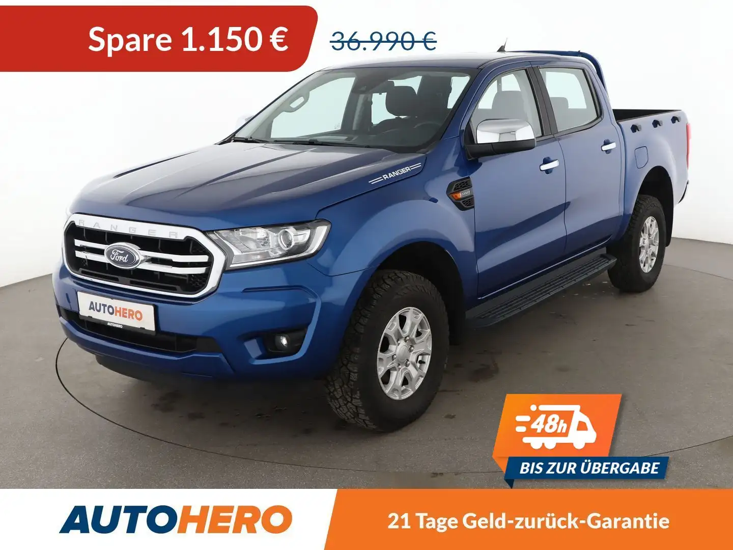 Ford Ranger 2.0 TDCi Doppelkabine 4x4 XLT Aut.*PDC*SHZ*TEMPO* Blau - 1