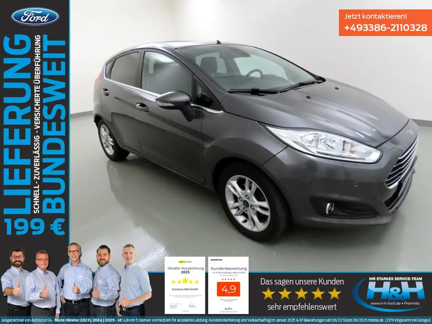 Ford Fiesta 1.0 Ecob Titanium AHK+Celebration-Paket Gris - 1