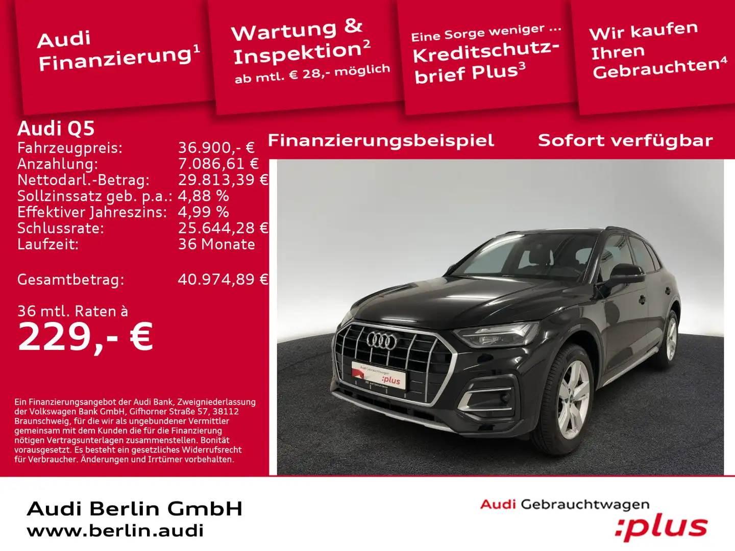 Audi Q5 Advanced 40 TDI qu.S tr. LED RFK NAVI VIRTUAL Negro - 1