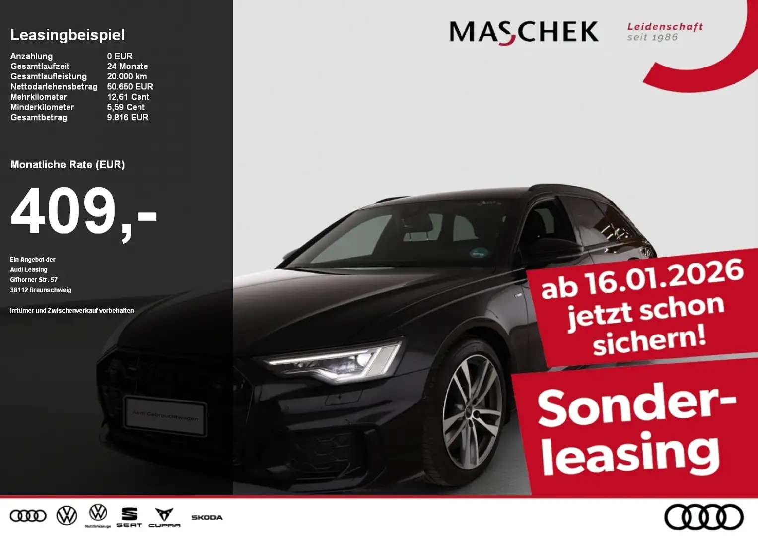 Audi A6 Avant 50 TFSI e S line HUD 360° Matrix Memory Blac Schwarz - 1