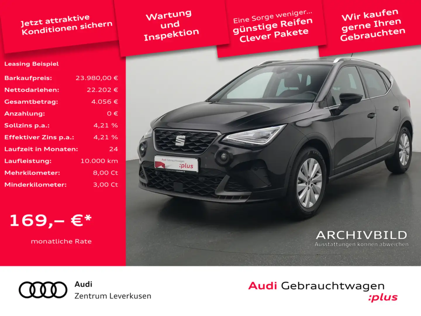 SEAT Arona FR LED SHZ KAM KLIMA PDC KEYLESS Schwarz - 1