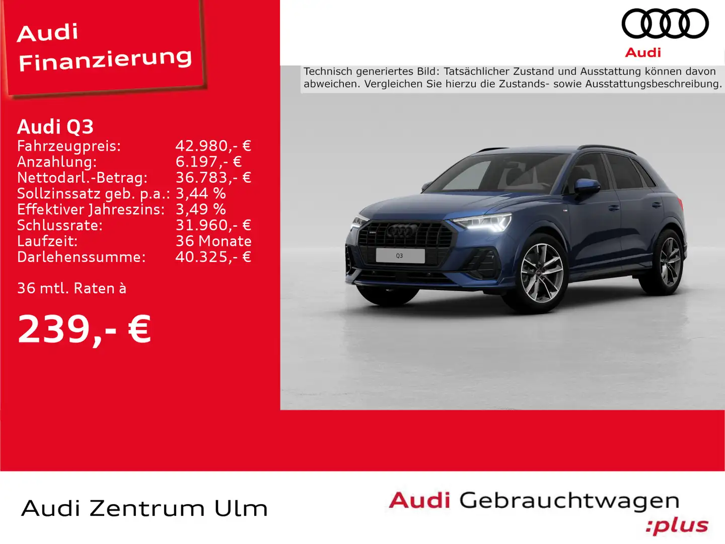 Audi Q3 S line 40 TFSI quattro AHK NAV+ MATRIX Blau - 1