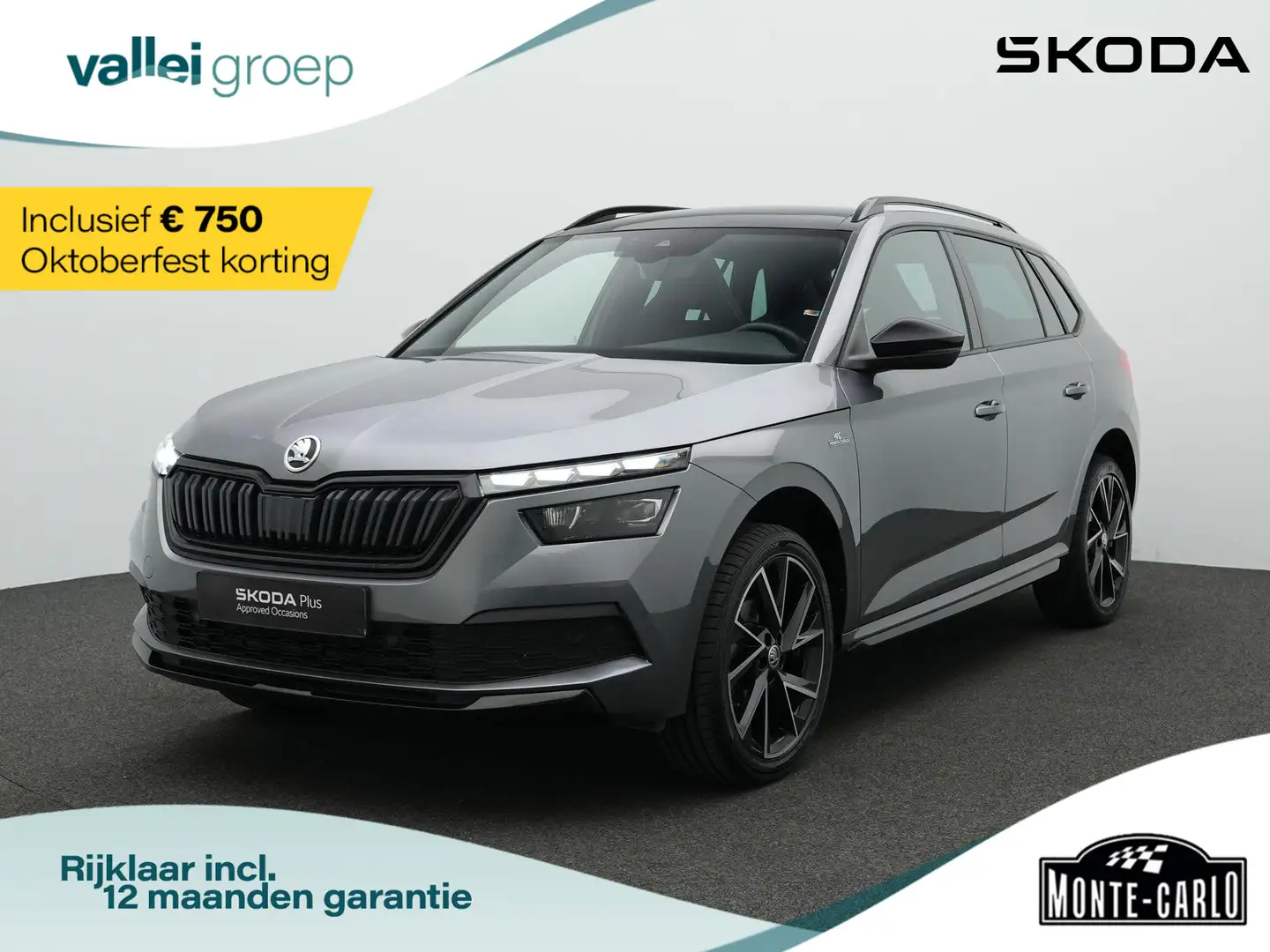 Skoda Kamiq 1.0 TSI 110 pk Monte Carlo | Panoramadak | Full LE Grijs - 1