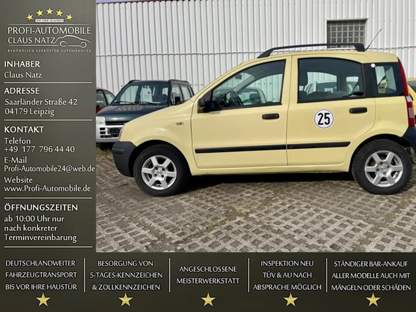 Fiat Panda 25 KMH KM H*Klima*1.Hd*68.000KM*Lieferg* Jaune - 1
