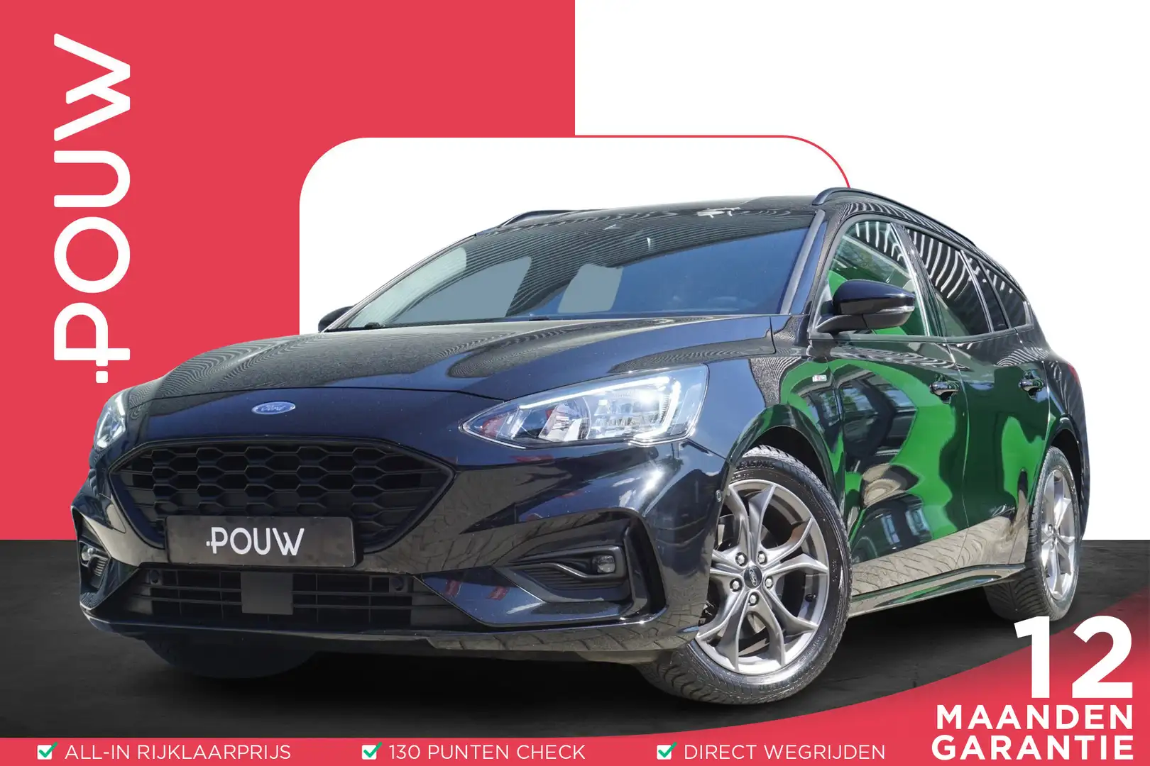 Ford Focus Wagon 1.0 EcoBoost 125pk AUT Titanium X Business | Zwart - 1