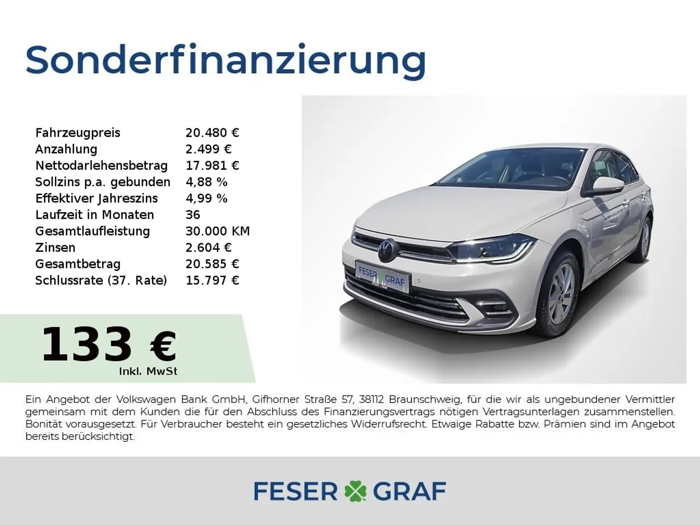Volkswagen Polo Style 1.0 TSI DSG SHZ LED App-Con. PDC 15" Gris - 1