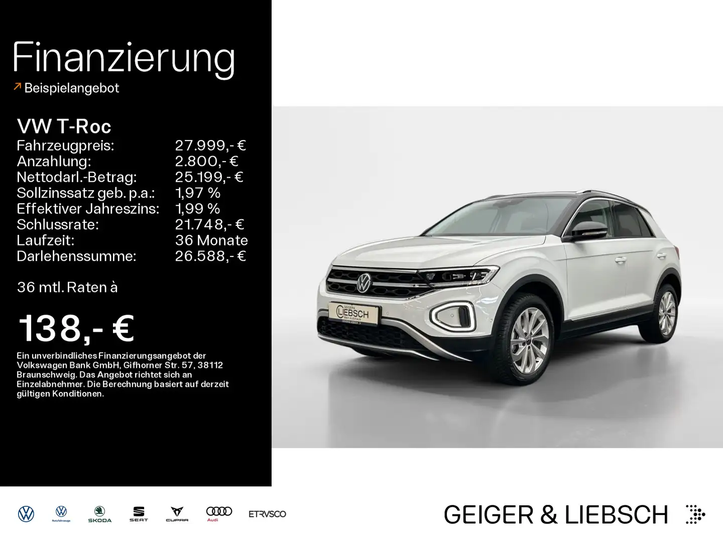 Volkswagen T-Roc T-ROC 1.5 TSI DSG STYLE*LED*AHK*NAVI*KLIMA*PDC*S Wit - 1