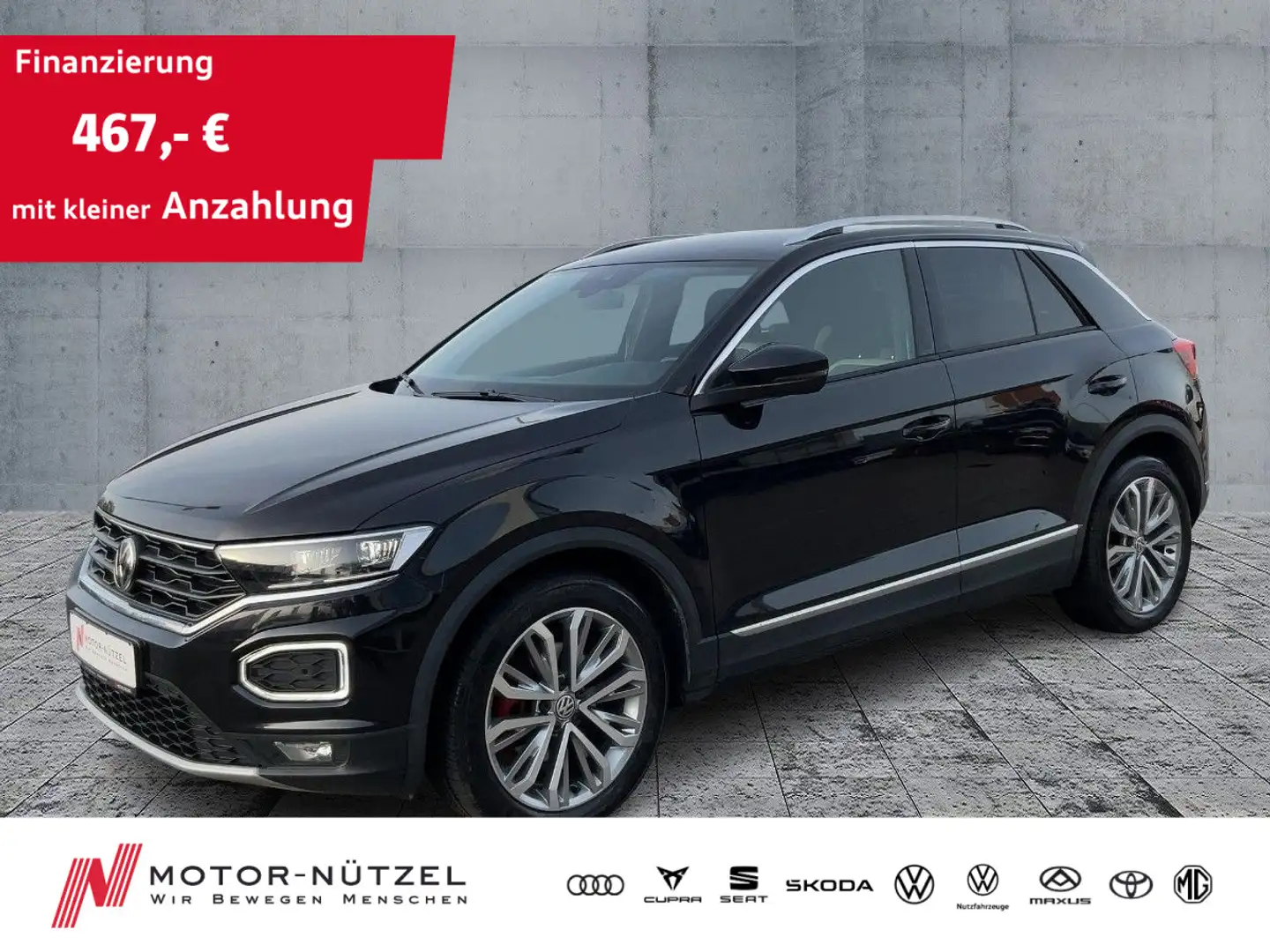 Volkswagen T-Roc 2.0 TSI 4M DSG SPORT LED+NAV+ACC+2xPDC+AHK Zwart - 1