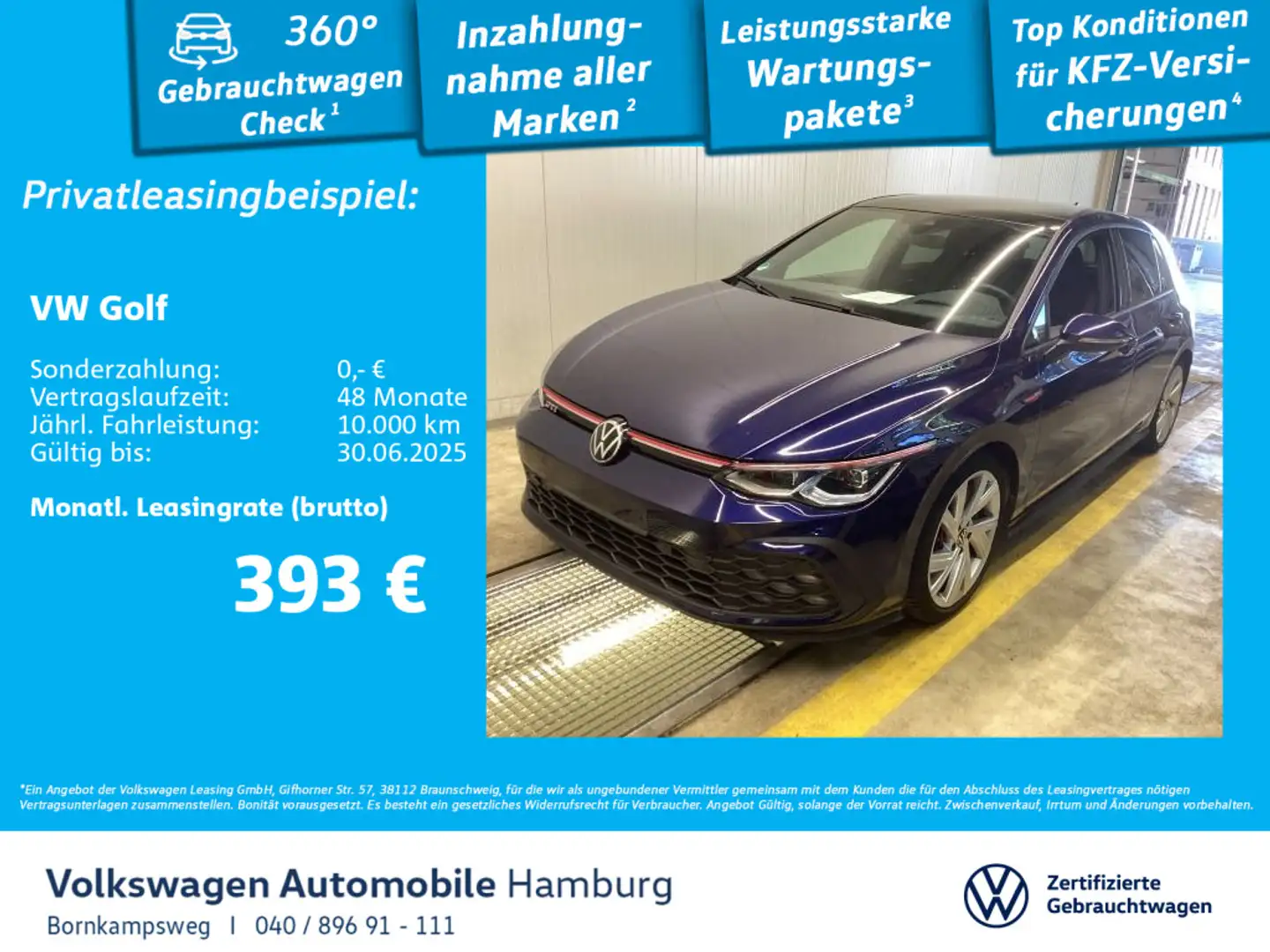 Volkswagen Golf GTI Golf VIII 2.0 GTI DSG DCC Navi IQ.Light Standhzg Blau - 1