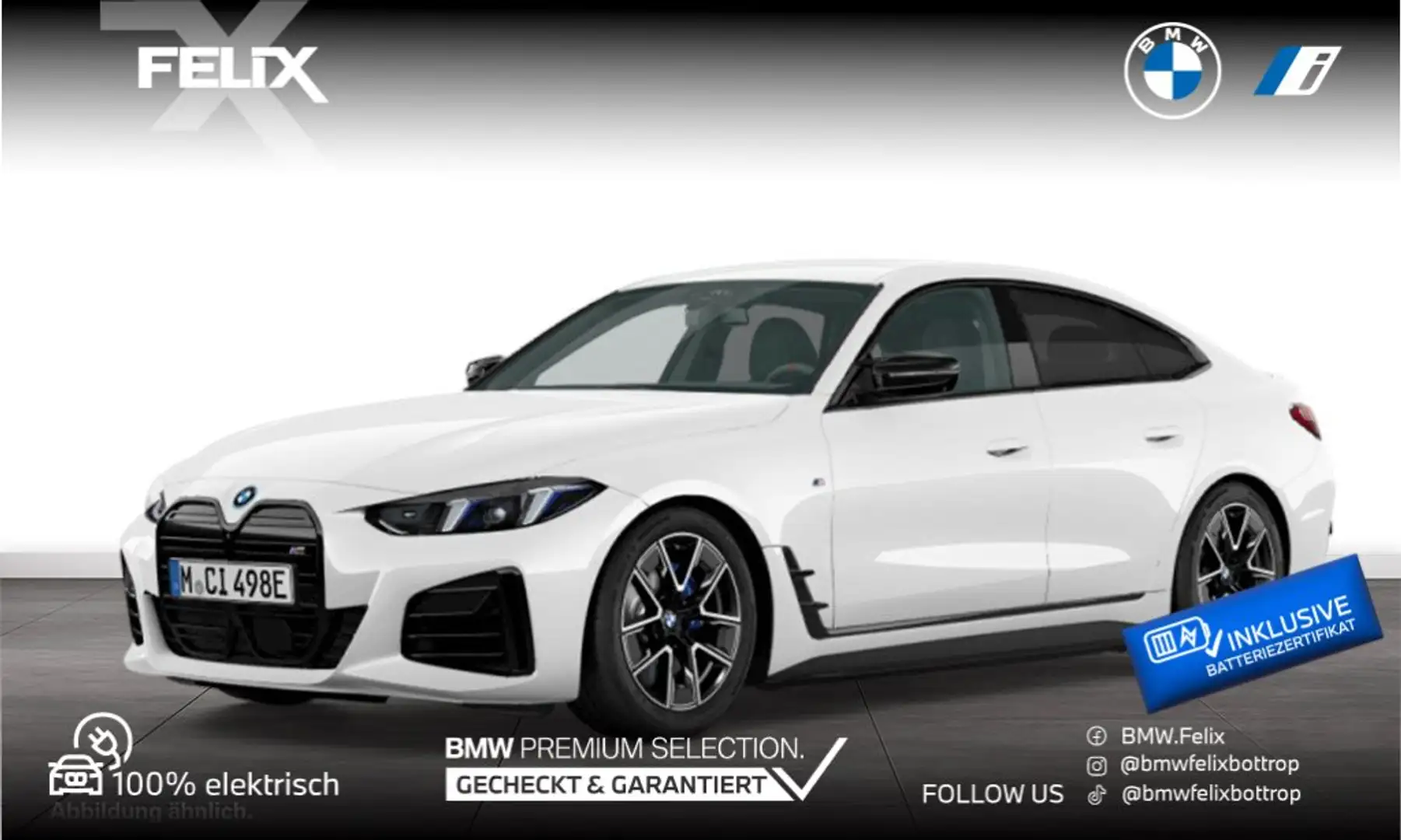 BMW i4 M50 xDrive+M SPORT+MEMORY+LIVE COCKPIT PRO+DR.ASS. Weiß - 1