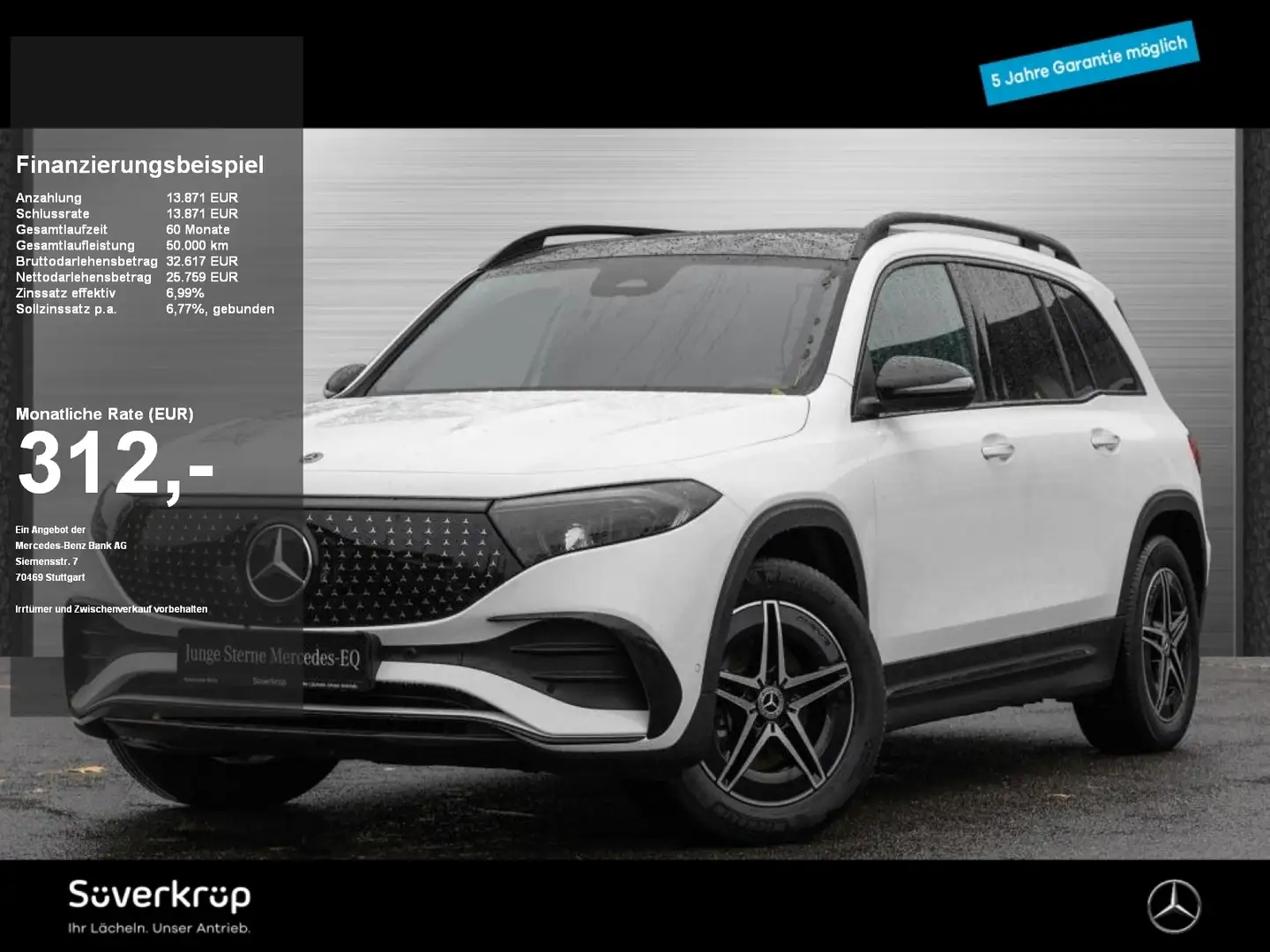 Mercedes-Benz EQB 300 4M , AMG NIGHT KAMERA PANO SPUR STANDH Weiß - 1