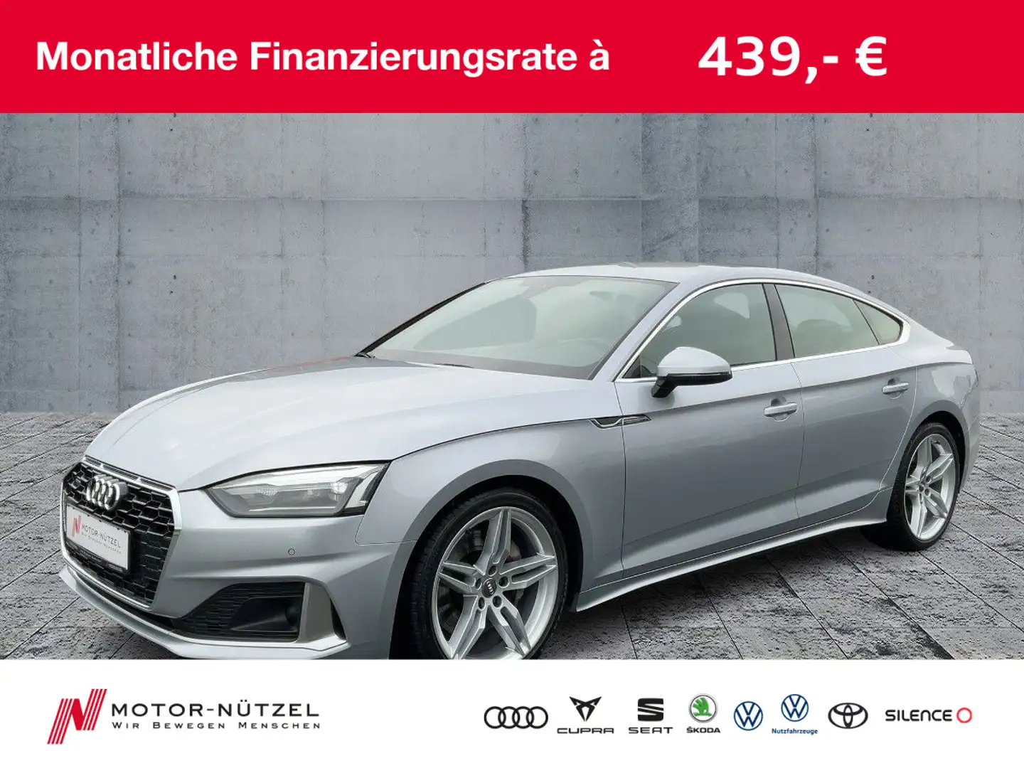 Audi A5 50 TDI QU ADVANCED LED+NAVI+RFK+ACC Silber - 1