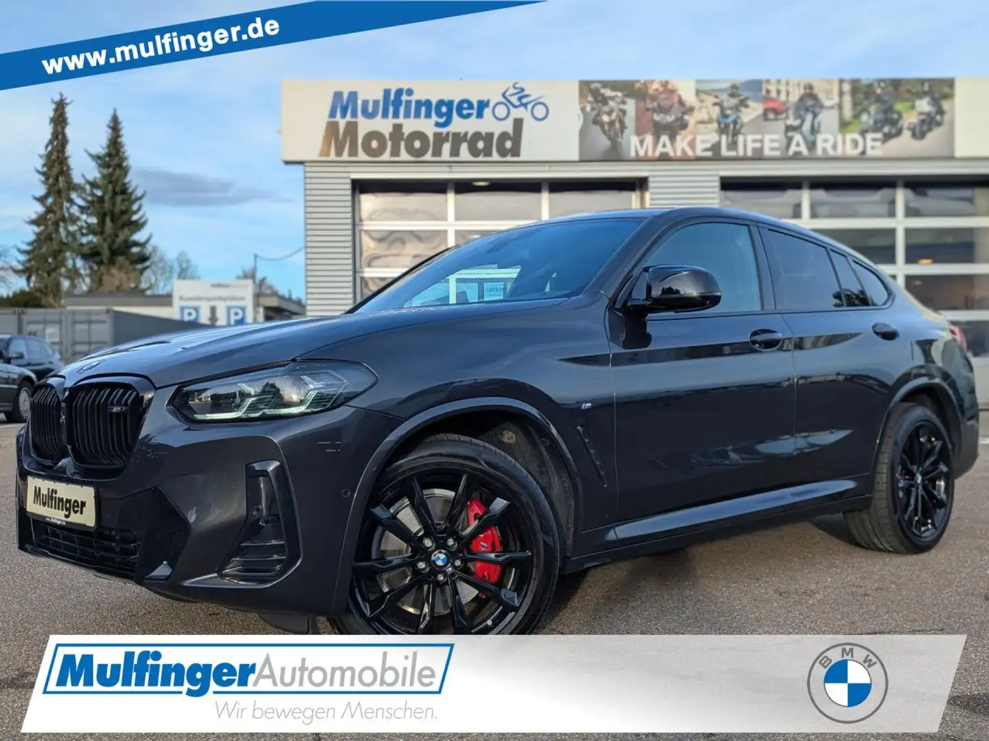 BMW X4 M 40d Leder SurView LiveProf HiFi DAB KomfZug Grau - 1