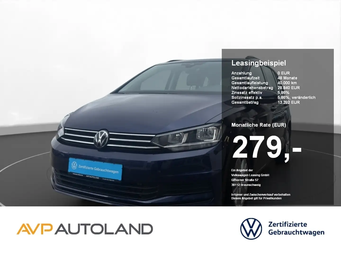 Volkswagen Touran 1.5 TSI Comfortline | NAVI | 7-Sitzer | Albastru - 1