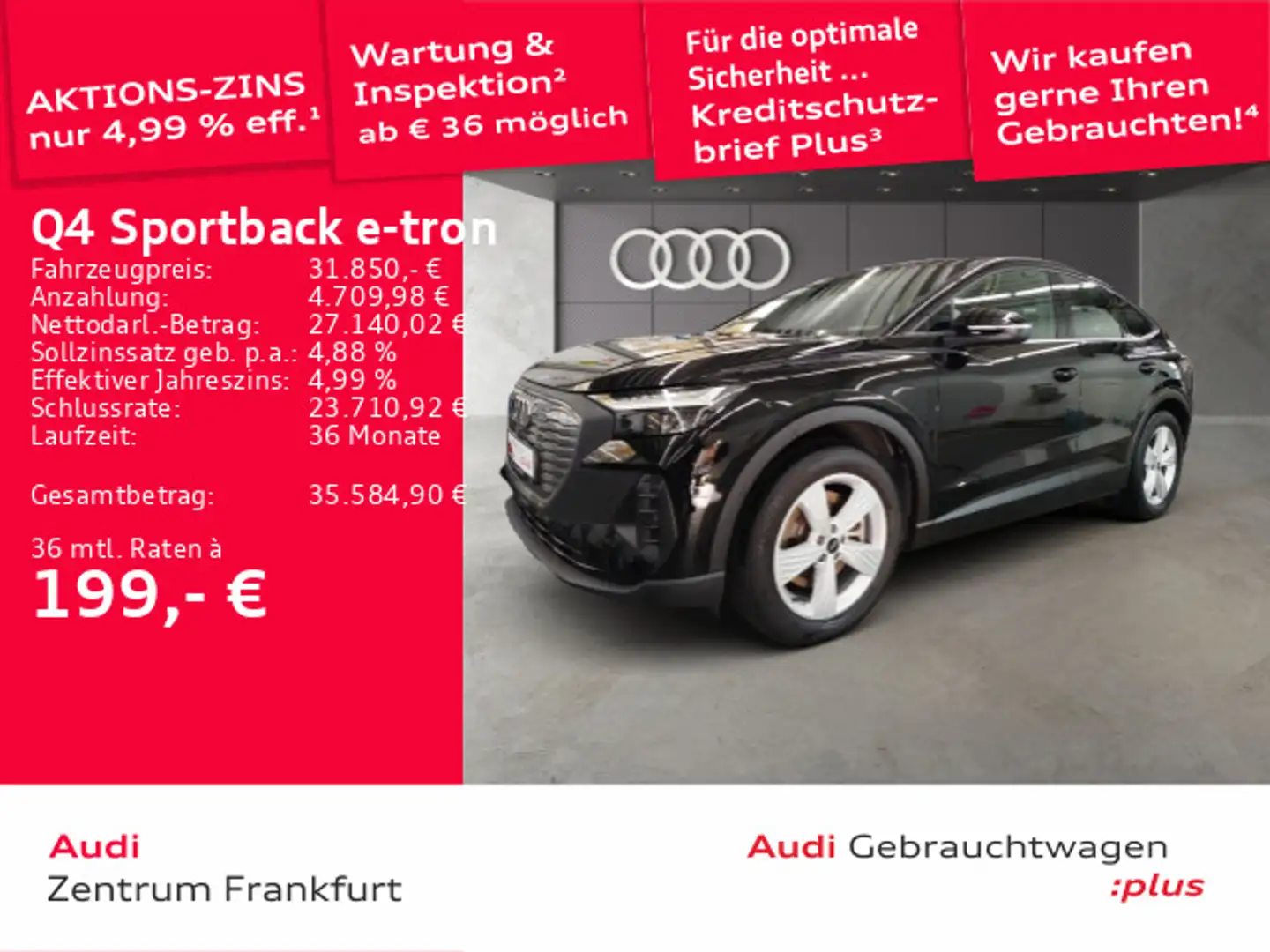 Audi Q4 e-tron Q4 Sportback 40 e-tron LED ACC DAB Schwarz - 1