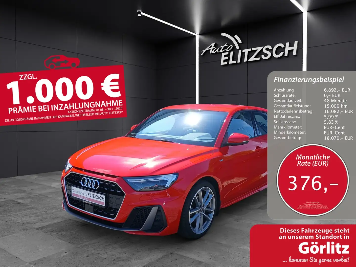 Audi A1 Sportback 35 TFSI S-line S-tronic STH LED Navi ... Rot - 1