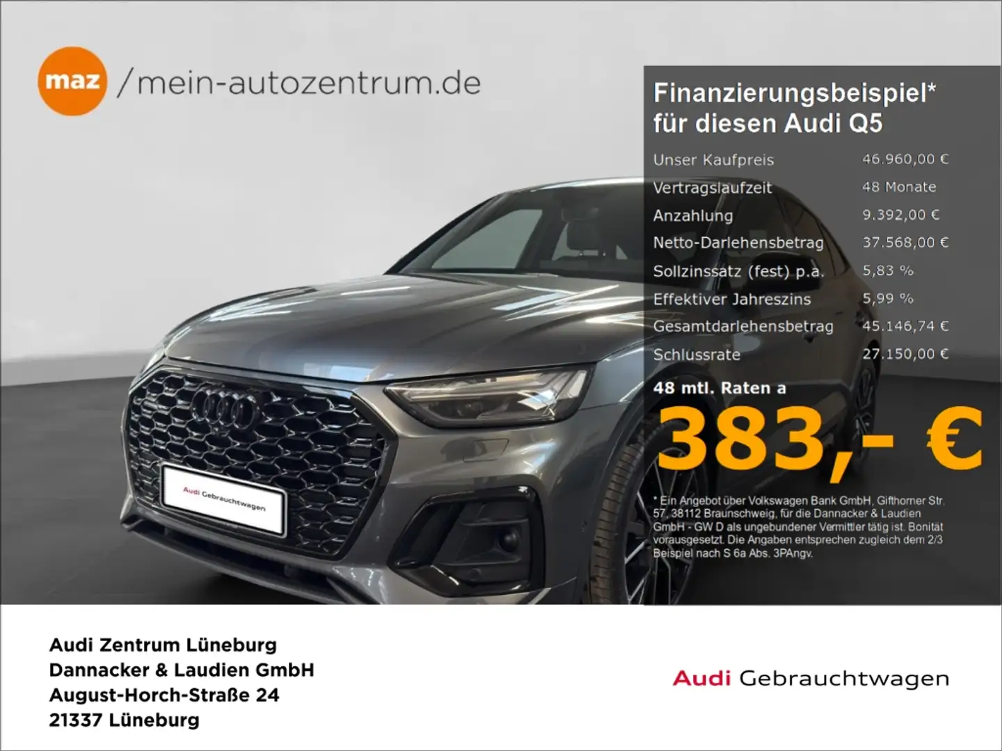 Audi Q5 Sportback 40 2.0 TFSI quattro S line Alu Matrix-LE Grau - 1