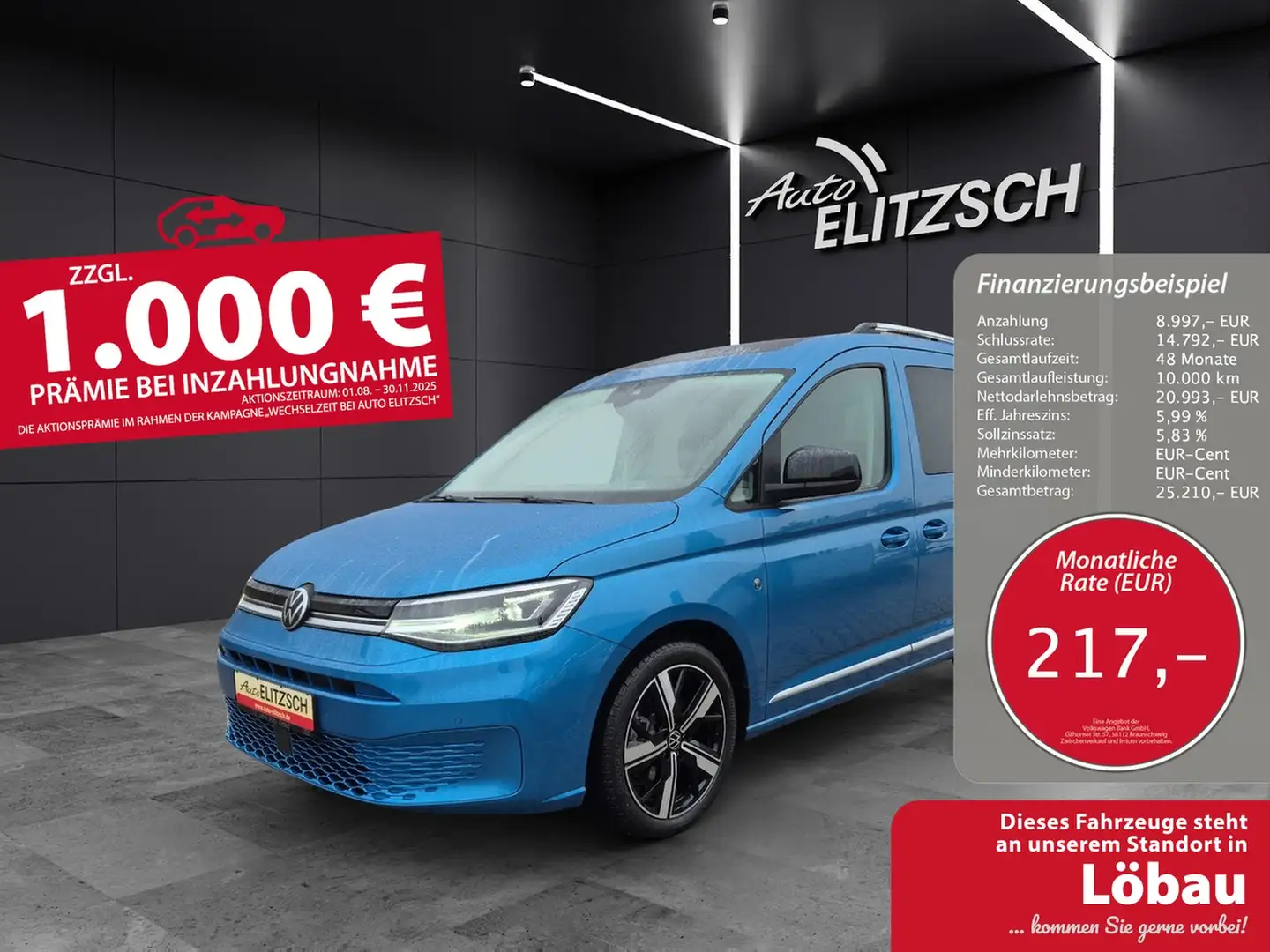 Volkswagen Caddy TDI Style DSG NAVI LED ACC PANO Blau - 1