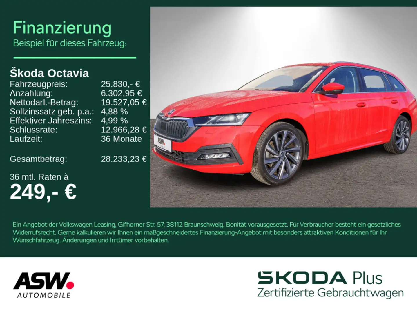 Skoda Octavia Combi Style 2.0TDI DSG LED NAVI AHK PANO Rouge - 1