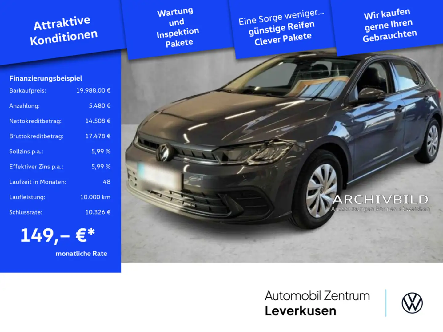 Volkswagen Polo Life LED VIRT SHZ DSG KLIMA PDC Grau - 1