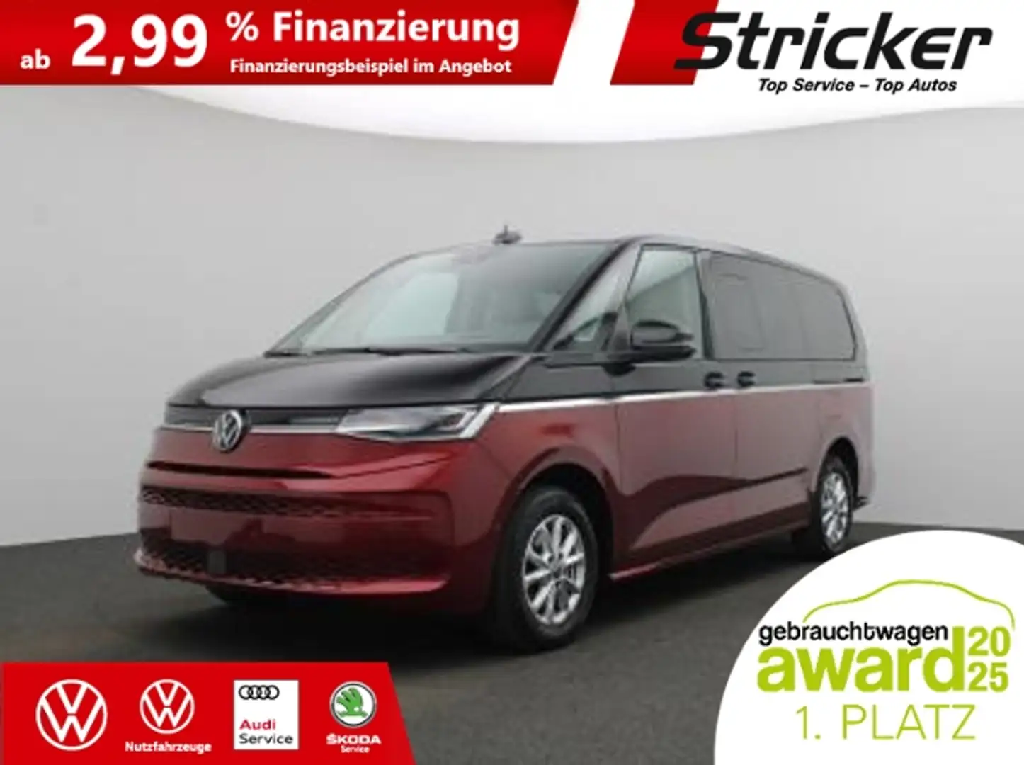 Volkswagen T7 Multivan Life lang 2.0 TDI 482,-ohne Anzahlung Head-up Vis Rojo - 2